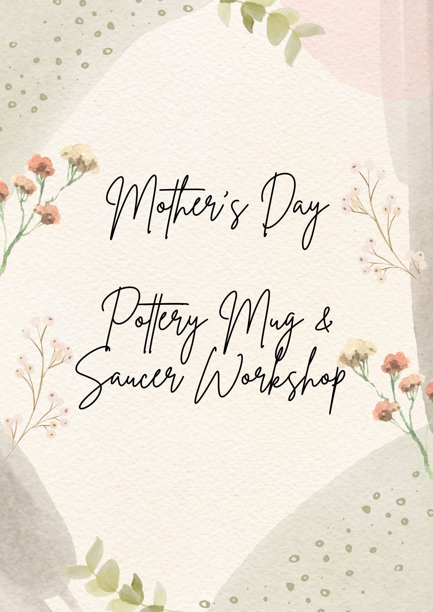 Mothers Day Pottery Mug and saucer/trinket dish workshop. Sunday the 11th of May 10am-12pm