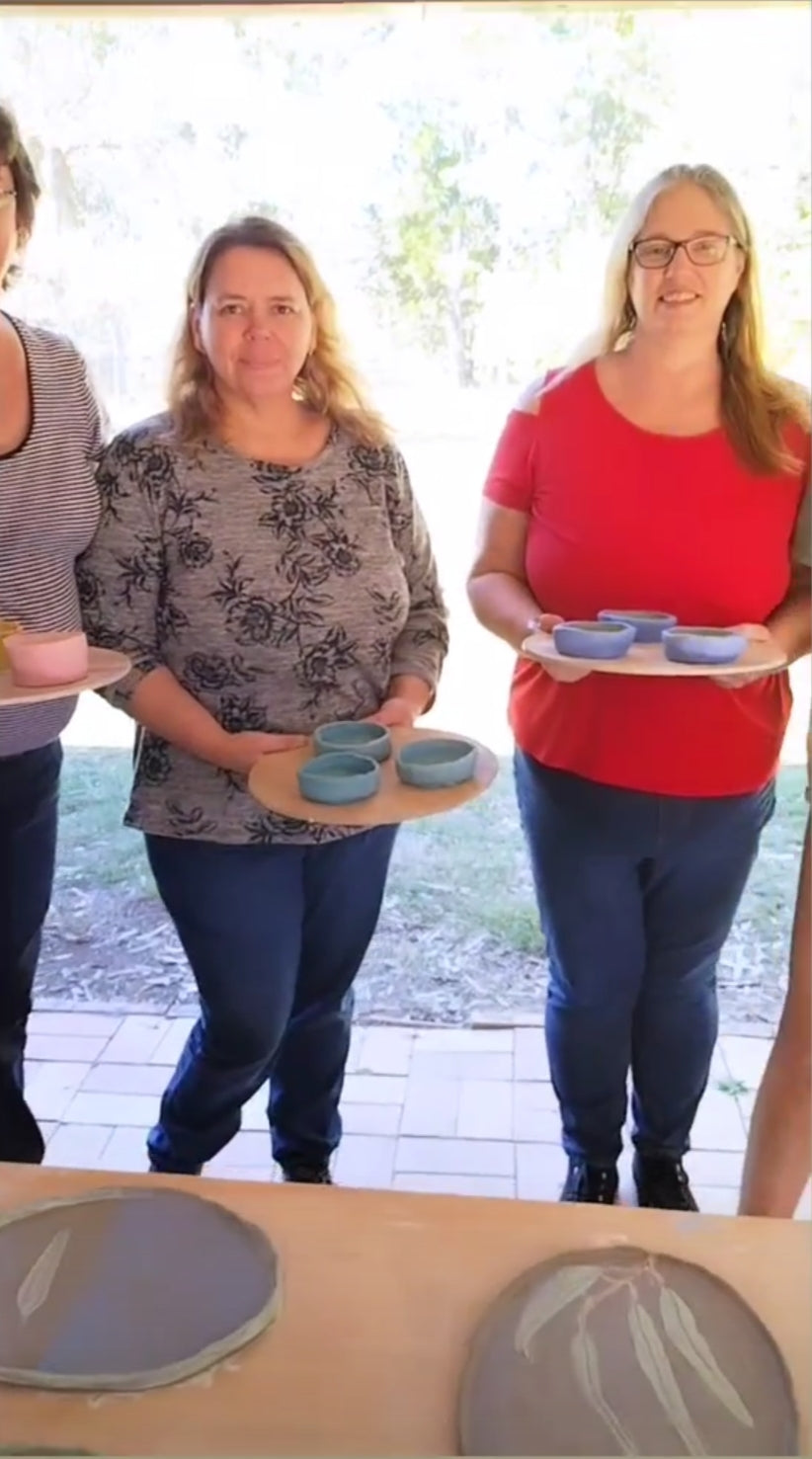 Pottery Platter & set of 3 Dip Bowl Workshop Saturday the 30th of August 3PM-5:30PM